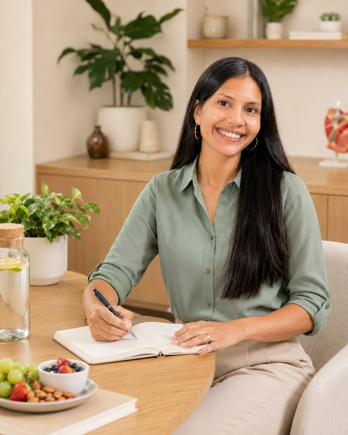 Camila Díaz durante una consulta nutricional